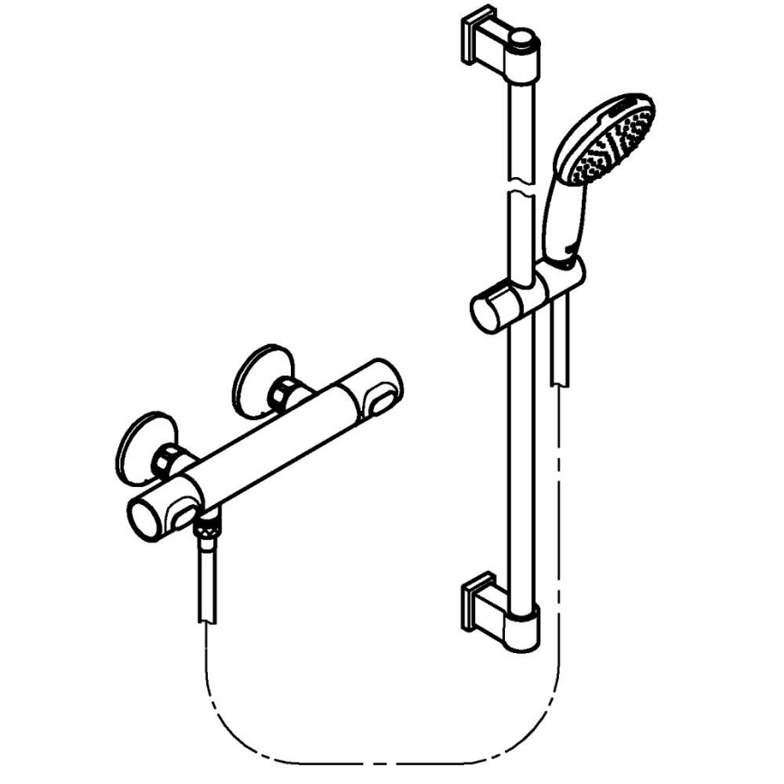 GROHE 34805001 - Duschset mit Thermostatarmatur PRECISION FLOW DN 15, Hochglanz-Chrom