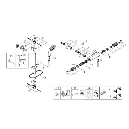 GROHE 34853001 - Duschset mit Thermostat-Armatur PRECISION FEEL+ 90 cm, glänzender Chrom