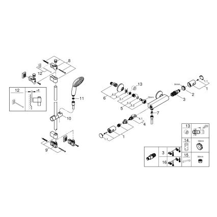 GROHE 34854001 - Duschsystem mit Thermostatarmatur PRECISION START 900 mm, Hochglanz-Chrom