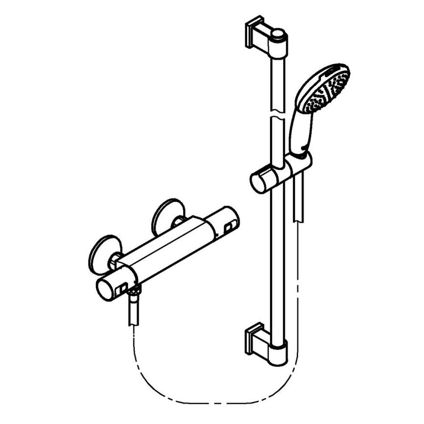 GROHE 34854001 - Duschsystem mit Thermostatarmatur PRECISION START 900 mm, Hochglanz-Chrom
