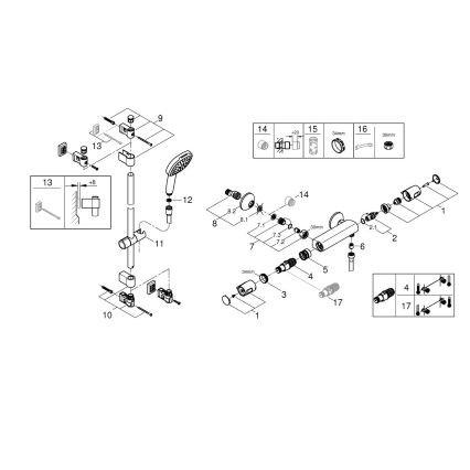 GROHE 34855003 - Duschset mit Thermostat-Armatur PRECISION TREND 150 mm glänzender Chrom