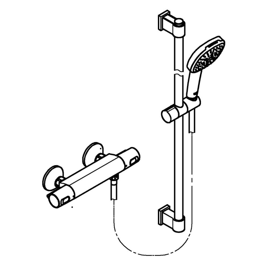 GROHE 34855003 - Duschset mit Thermostat-Armatur PRECISION TREND 150 mm glänzender Chrom