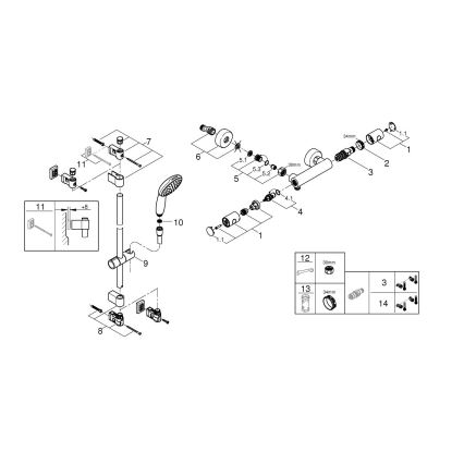 GROHE 34857000 - Duschgarnitur mit Thermostatarmatur PRECISION GET 12” glänzender Chrom