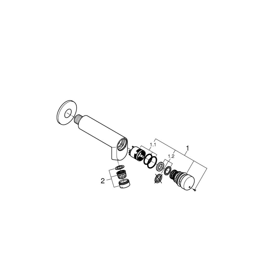 GROHE 36266000 - Selbstschließendes Wandventil EUROECO COSMOPOLITAN T DN 15 Chrom