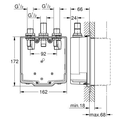 Grohe 36322001 - Unterputzkörper für Armatur EUROSMART COSMOPOLITAN T