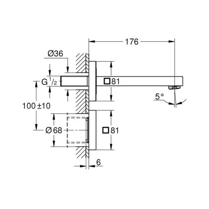 GROHE 36442000 - Infrarot-Elektronik-Armatur EUROCUBE E, glänzender Chrom