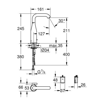 GROHE 36445000 - Elektronische Infrarot-Waschtischarmatur ESSENCE E, Hochglanz-Chrom