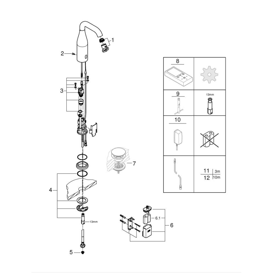 GROHE 36446000 - Infrarot-Elektronikarmatur ESSENCE E, glänzender Chrom