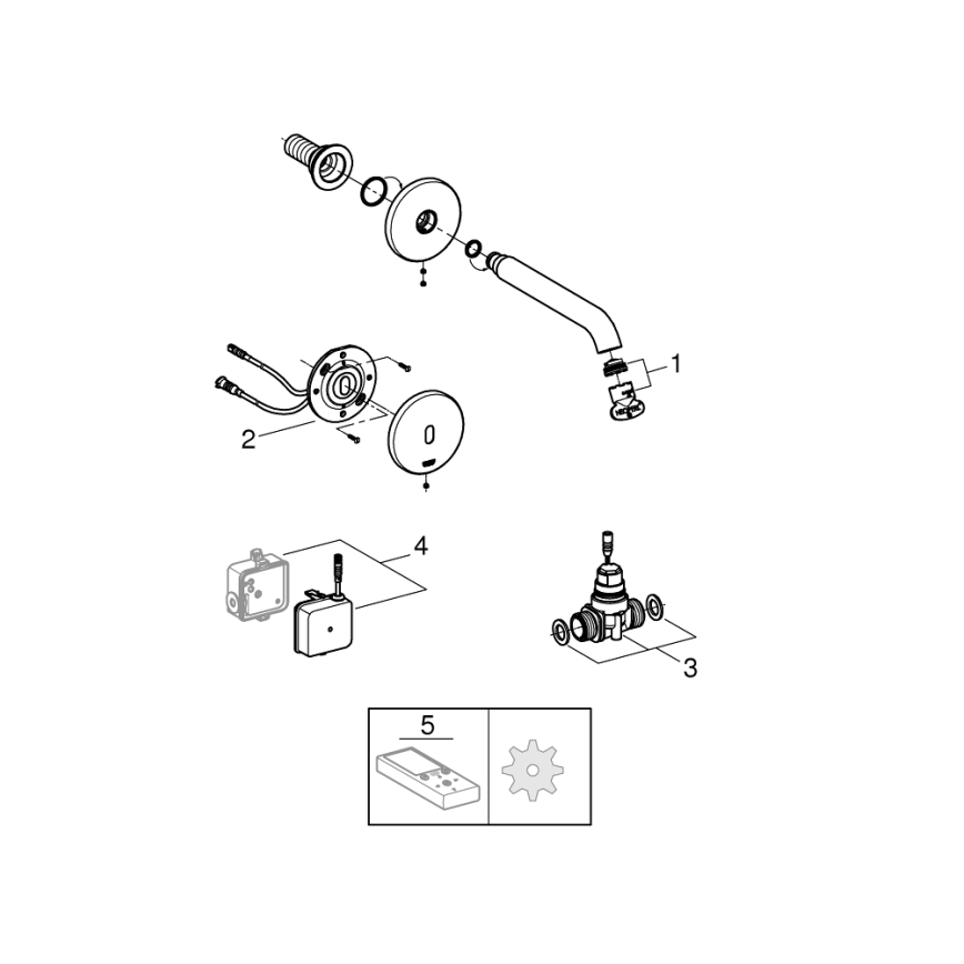 GROHE 36447000 - Infrarot-Elektronikarmatur ESSENCE E 182 mm, glänzender Chrom