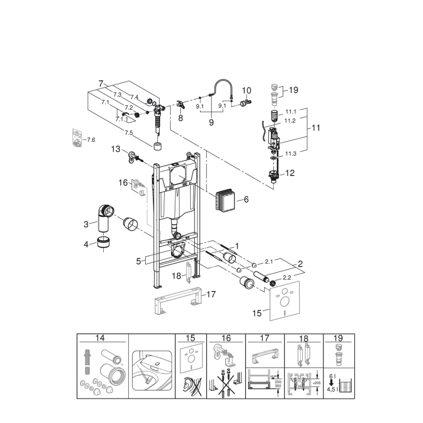 GROHE 36497000 - SOLIDO WC-Modul 1,13 m, weiß