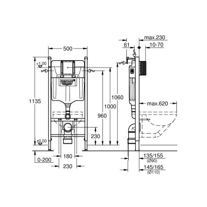 GROHE 36497000 - SOLIDO WC-Modul 1,13 m, weiß