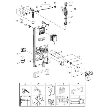 GROHE 36509SH0 - Dusch-WC Sensia 4-in-1-Set RAPID SLX 1,13 m
