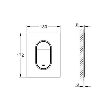 GROHE 37624GN0 - Betätigungsplatte ARENA COSMOPOLITAN S 130 × 172 mm Gold