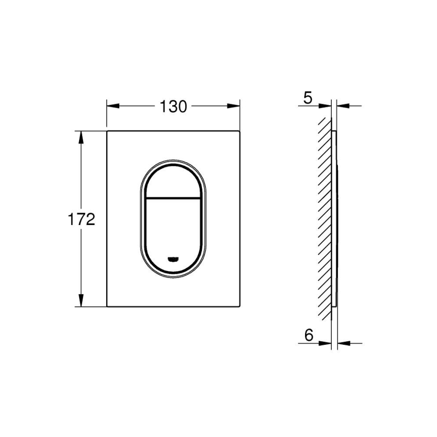 GROHE 37624GN0 - Betätigungsplatte ARENA COSMOPOLITAN S 130 × 172 mm Gold