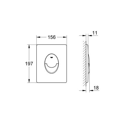 GROHE 38505SH0 - Betätigungsplatte SKATE AIR 156 × 197 mm weiß