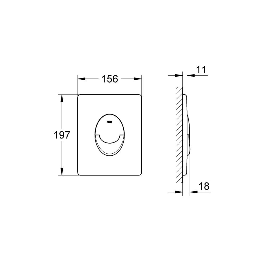 GROHE 38505SH0 - Betätigungsplatte SKATE AIR 156 × 197 mm weiß