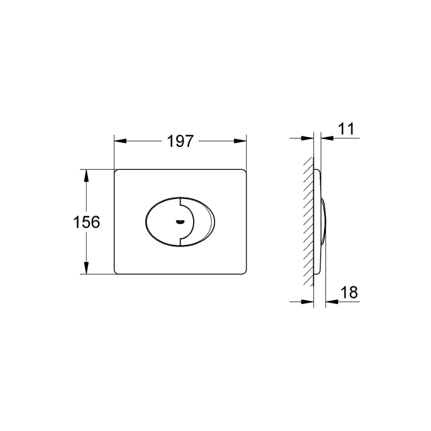 GROHE 38506SH0 - Betätigungsplatte SKATE AIR 156 × 197 mm, weiß