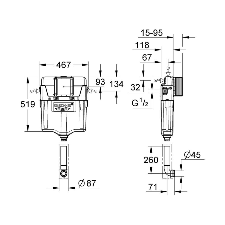 GROHE 38661000 - Spülkasten GD 2