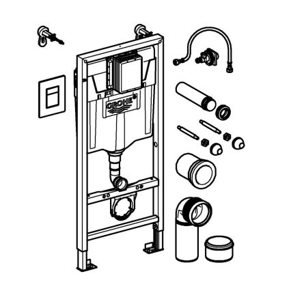 GROHE 38811KF0 - 3-in-1-WC-Set SOLIDO, 1,13 m, schwarz