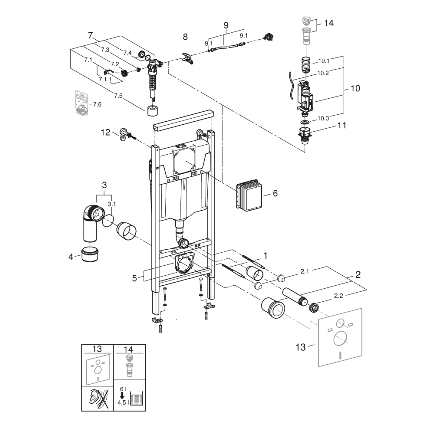 GROHE 38848000 - WC-Modul RAPID SL 1,13 m