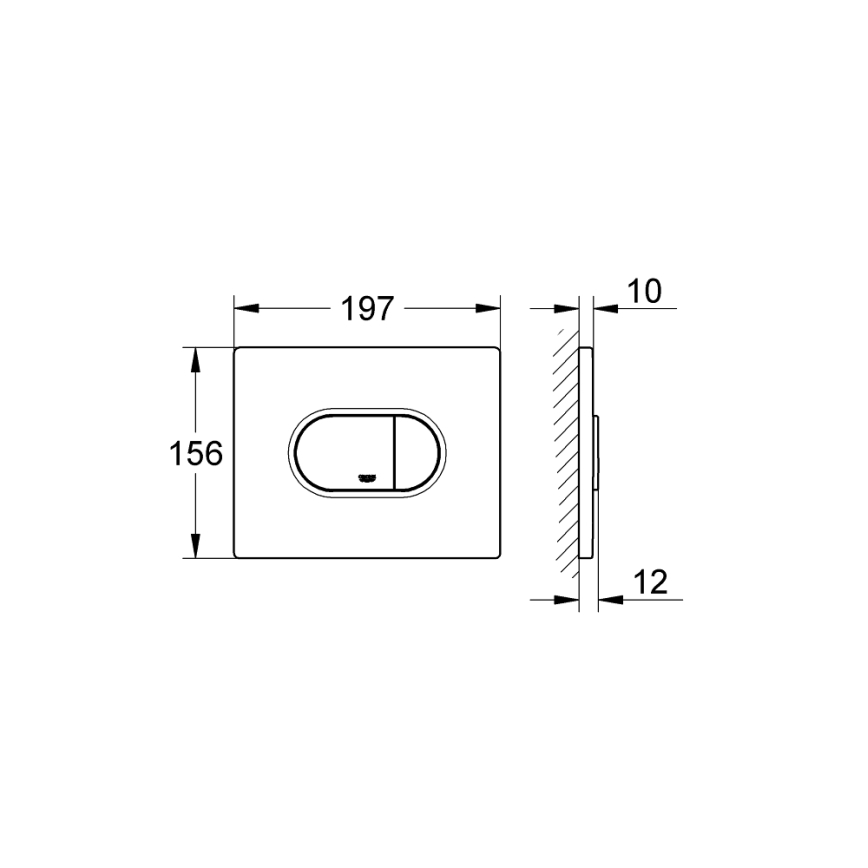 GROHE 38858SH0 - Betätigungsplatte ARENA COSMOPOLITAN 156 × 197 mm weiß