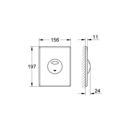 GROHE 38862SH0 - Betätigungsplatte SKATE 156 × 197 mm weiß