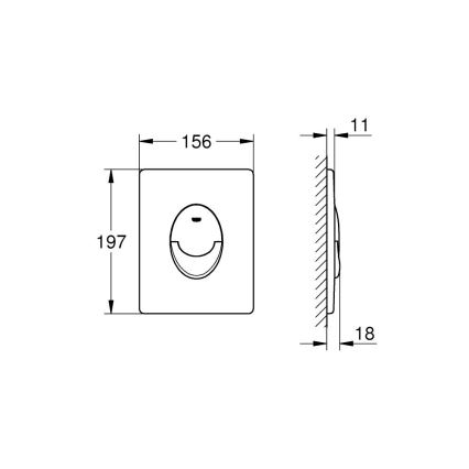 GROHE 38964P00 - START Betätigungsplatte 156 × 197 mm matt-chrom