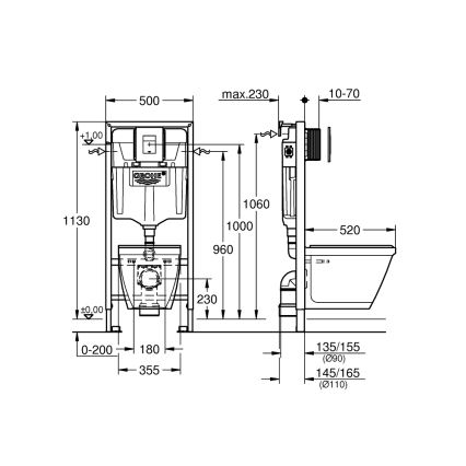 GROHE 39186000 - 4-in-1-Set mit Keramik SOLIDO COMPACT 1,13 m