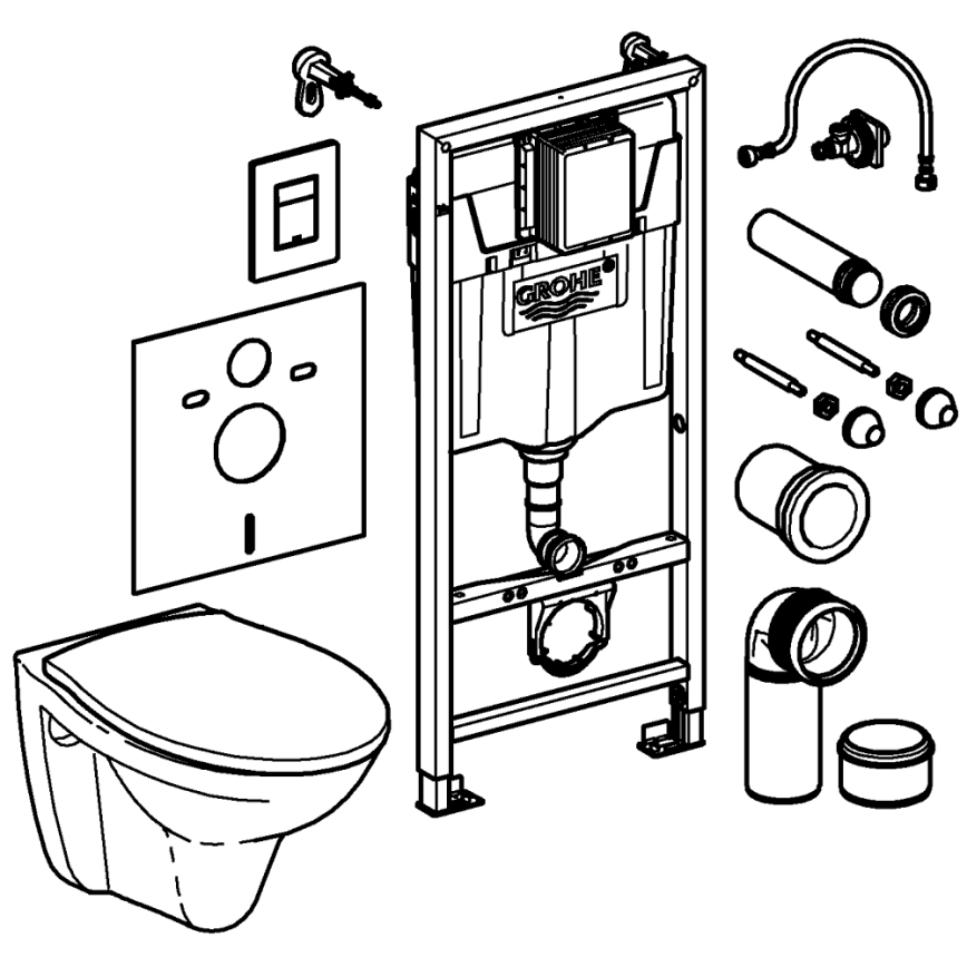 GROHE 39586000 - 5-in-1-Set SOLIDO 1,13 m Keramik/weiß