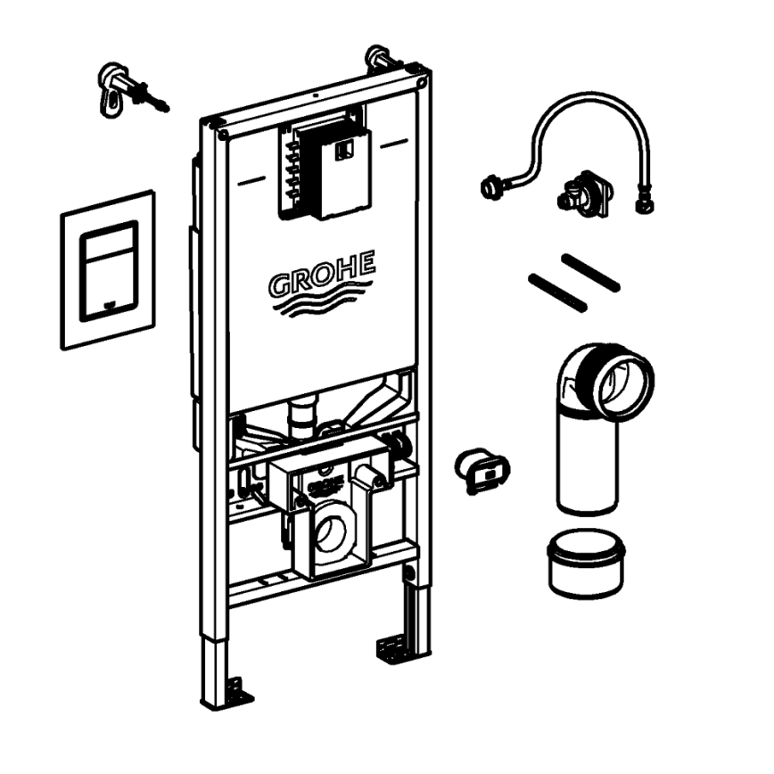 GROHE 39603000 - 3-in-1-Set WC RAPID SLX 1,13 m hochglänzender Chrom