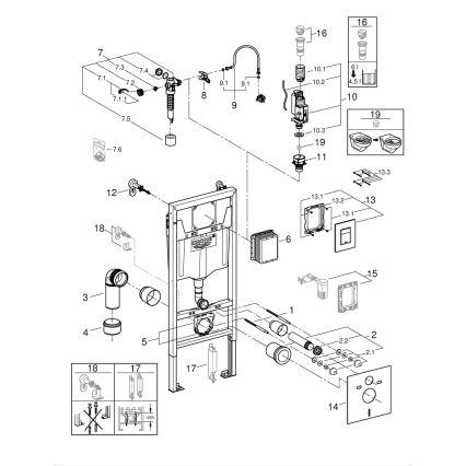 GROHE 39930000 - 4-in-1-Set für WC SOLIDO, 1,13 m, Hochglanz-Chrom