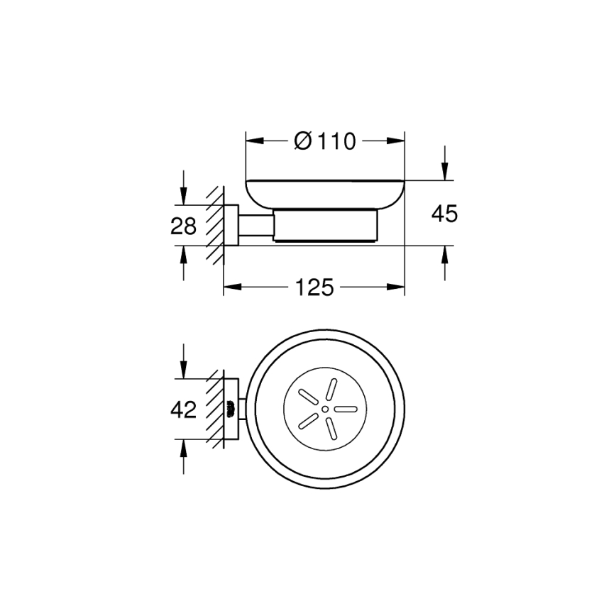 GROHE 40754001 - ESSENTIALS CUBE Seifenschale, glänzender Chrom