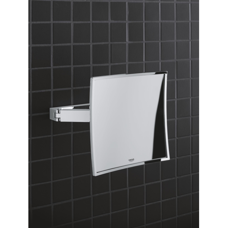 GROHE 40808000 - Kosmetikspiegel SELECTION CUBE 22,3 × 22,3 cm, glänzender Chrom