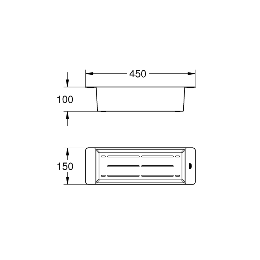 GROHE 40852SD0 - Multifunktionaler Abtropfkorb 450 × 150 × 100 mm, Edelstahl