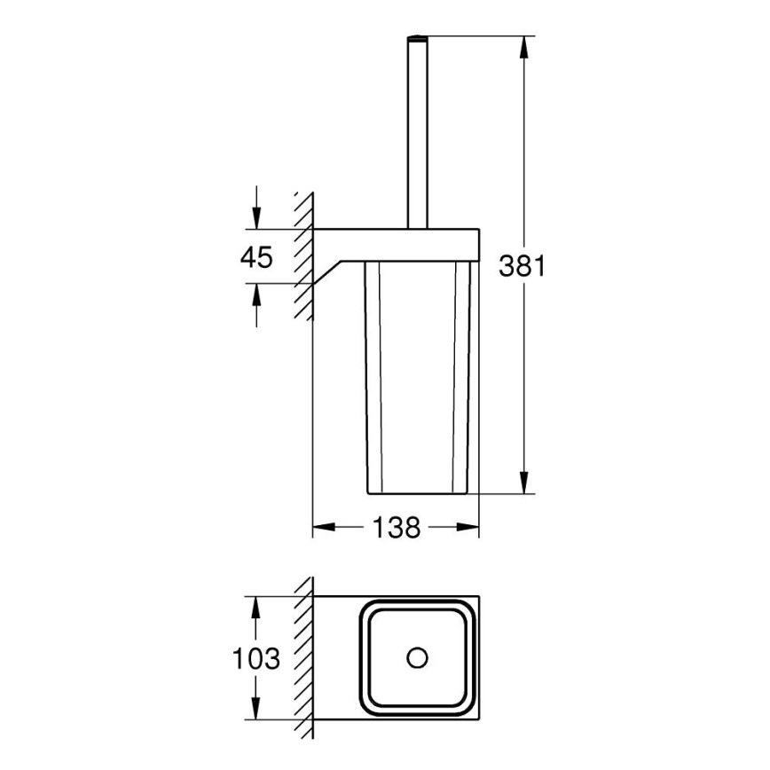 GROHE 40857000 - WC-Reinigungsset SELECTION CUBE, glänzender Chrom