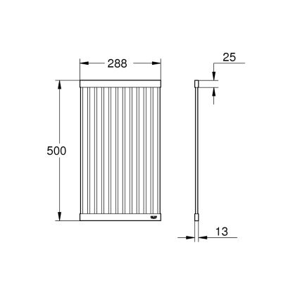 GROHE 40858SD0 - Abtropfgestell für Geschirr 500 × 288 mm, Edelstahl