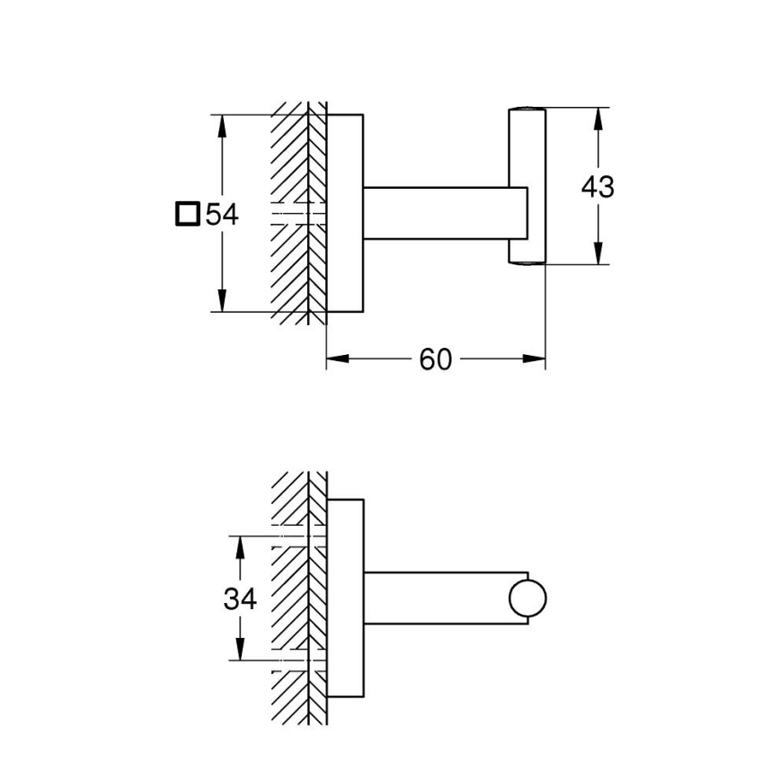 GROHE 40961000 - Bademantelhaken START CUBE, Chrom glänzend