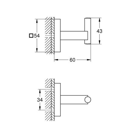 GROHE 40961DC0 - Bademantelhaken START CUBE, Edelstahl