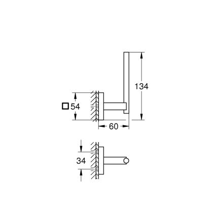 GROHE 40979DC0 - Ersatzrollenhalter START CUBE glänzender Chrom