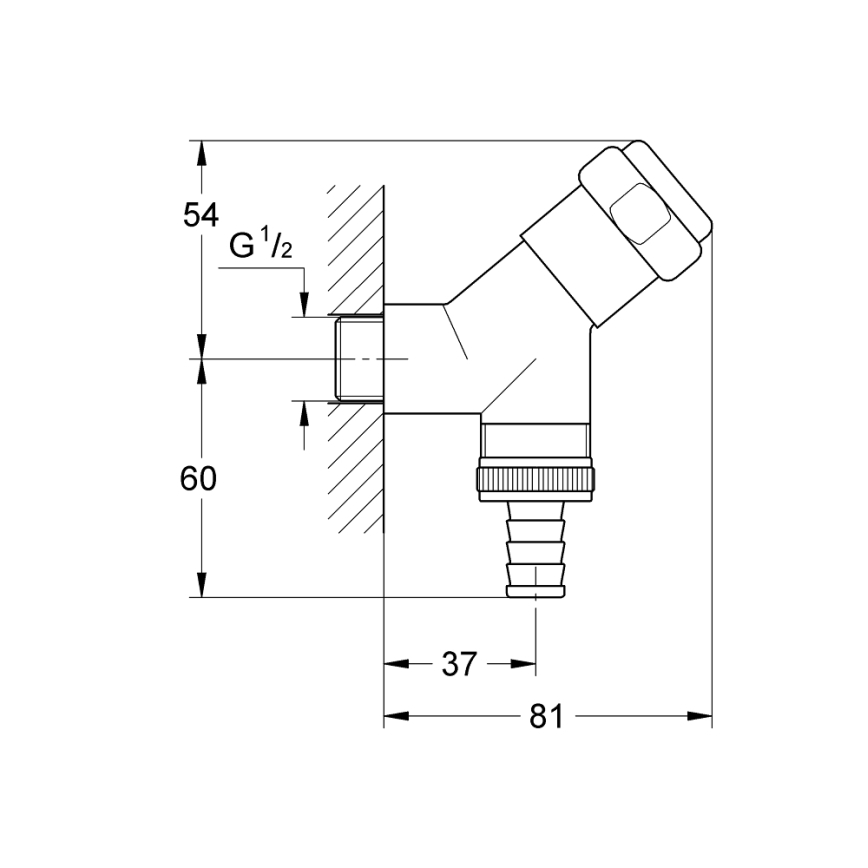 GROHE 41010000 - Anschlussventil EGGEMANN DN 15, hochglänzend verchromt