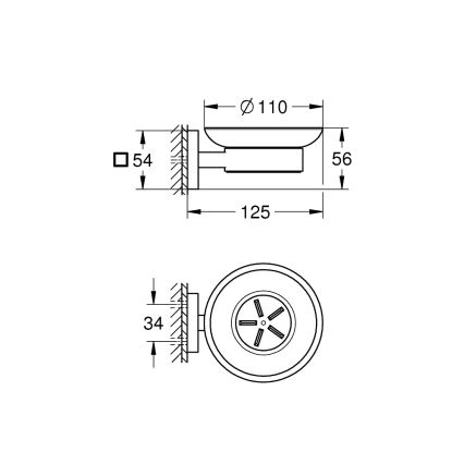 GROHE 41096000 - Seifenschale START CUBE 110 × 56 × 125 mm Hochglanz-Chrom