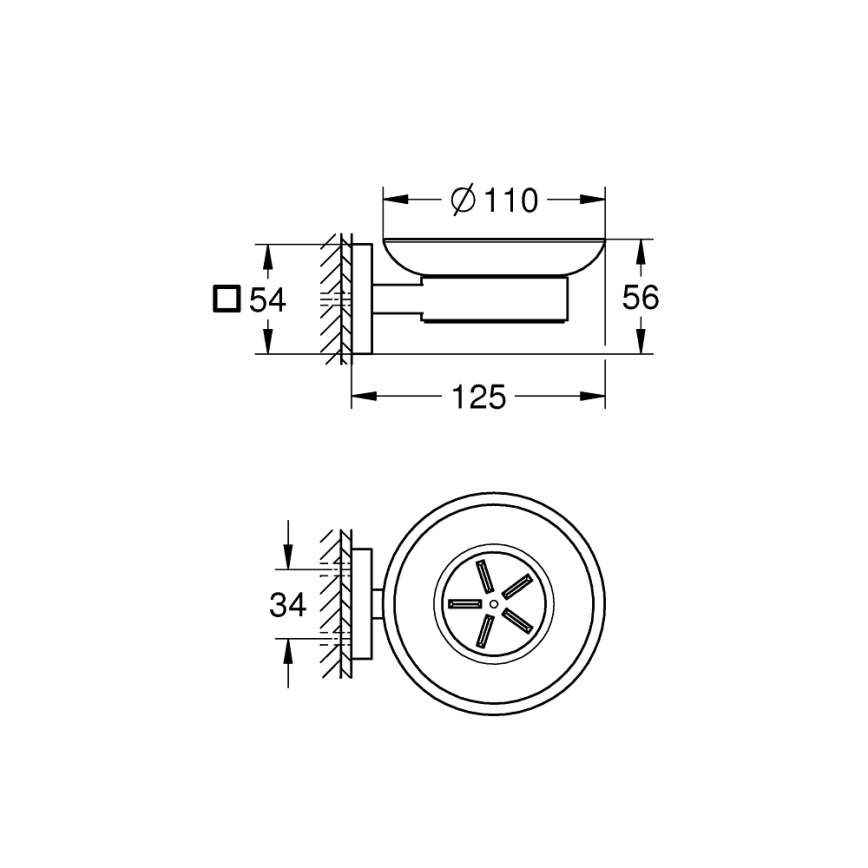 GROHE 410962430 - Seifenschale START CUBE 110 x 56 x 125 mm schwarz