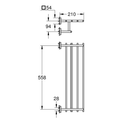 GROHE 41099000 - Multi-Handtuchhalter START CUBE 600 mm glänzender Chrom