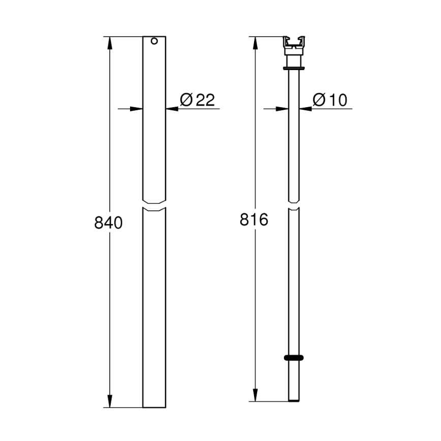 GROHE 48515000 - Duschstange für Duschsysteme, glänzender Chrom