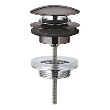 GROHE 65807A00 - Ablaufgarnitur mit Verschluss für Waschbecken mit Überlauf, Graphit