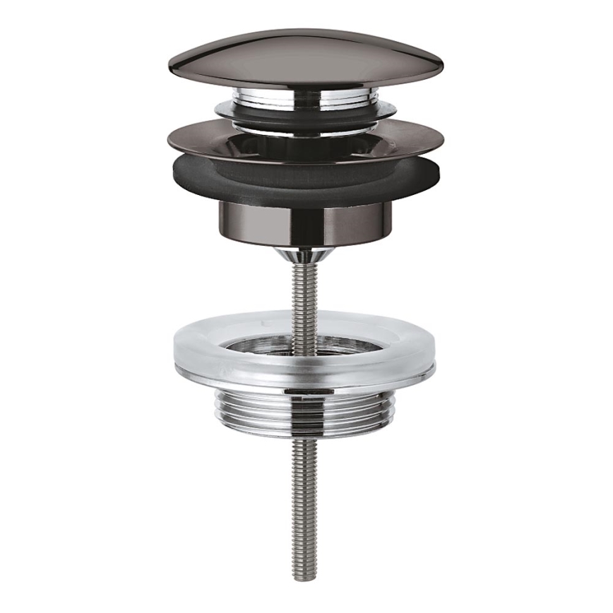 GROHE 65807A00 - Ablaufgarnitur mit Verschluss für Waschbecken mit Überlauf, Graphit