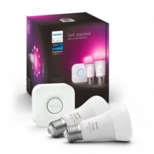 Grundausstattung Philips Hue WHITE AND COLOR AMBIANCE 2xE27/9W/230V 2000-6500K + Anschlussvorrichtung
