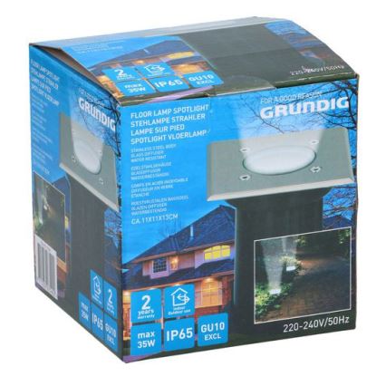 Grundig 07540 - LED Bodeneinbaustrahler 1xGU10/4W/230V IP65 quadrat