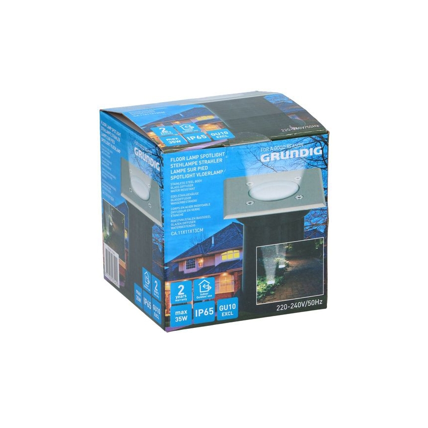 Grundig 07540 - LED Bodeneinbaustrahler 1xGU10/4W/230V IP65 quadrat