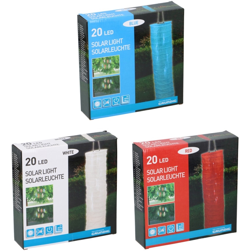Grundig 1 - LED Solarleuchte 20xLED/1xAAA IP44